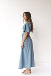 boheme denim wrap dress