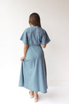 boheme denim wrap dress