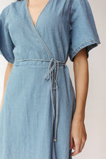 boheme denim wrap dress