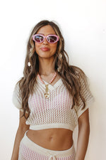 golden hour crochet collar top