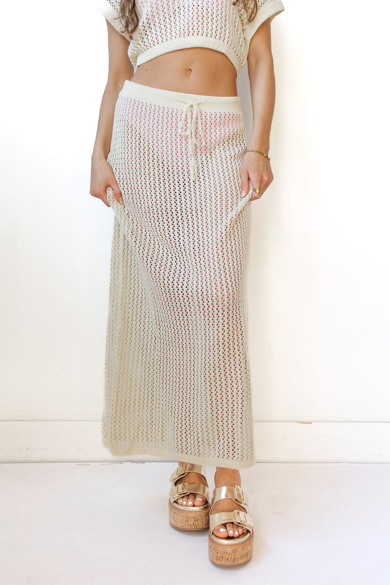 golden hour crochet maxi skirt