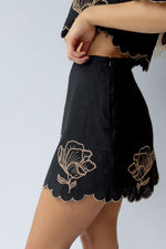 lily embroidered mini skirt