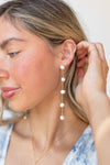 mode, pearl drop earrings