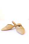 woven raffia pointed toe flats