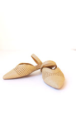 woven raffia pointed toe flats