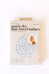 quick dry hair towel - micro dot