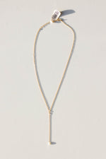 dainty pearl lariat necklace