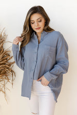 sofia oversize button up