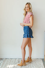 mode, flounce tencil shorts