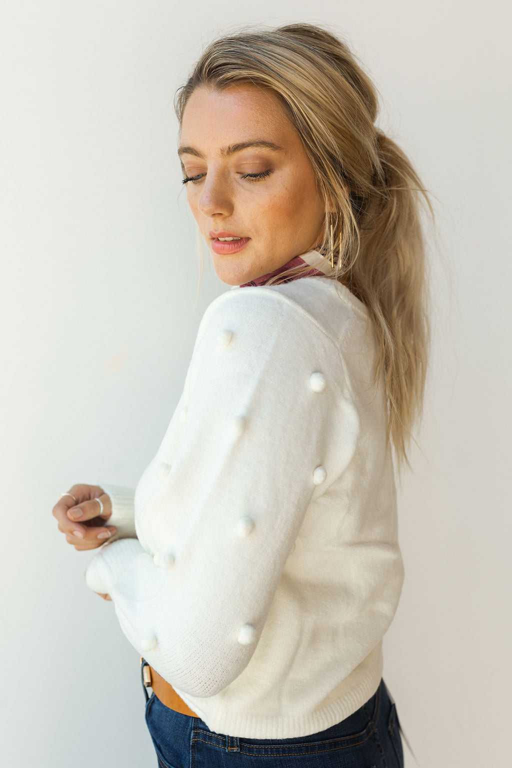 Pom pom outlet knit sweater