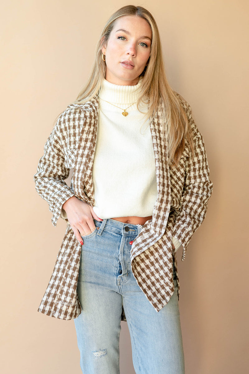 plaid jaquard jacket