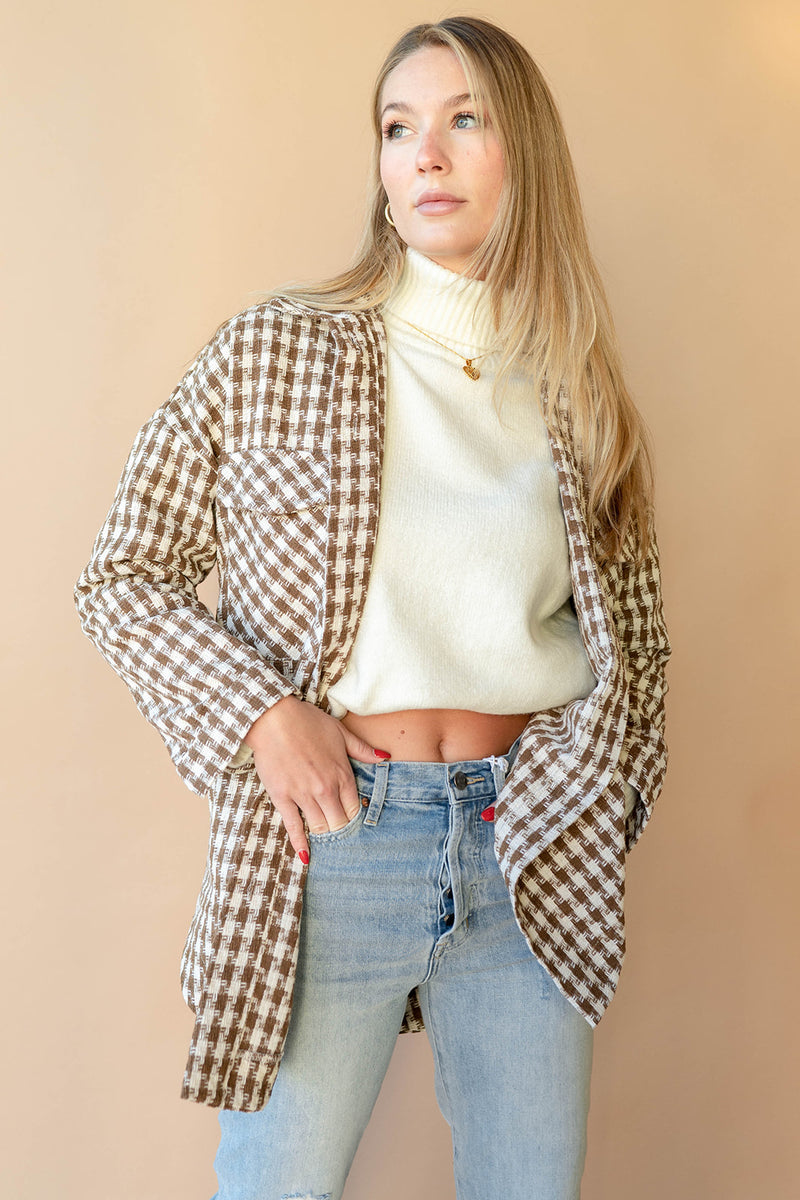 plaid jaquard jacket