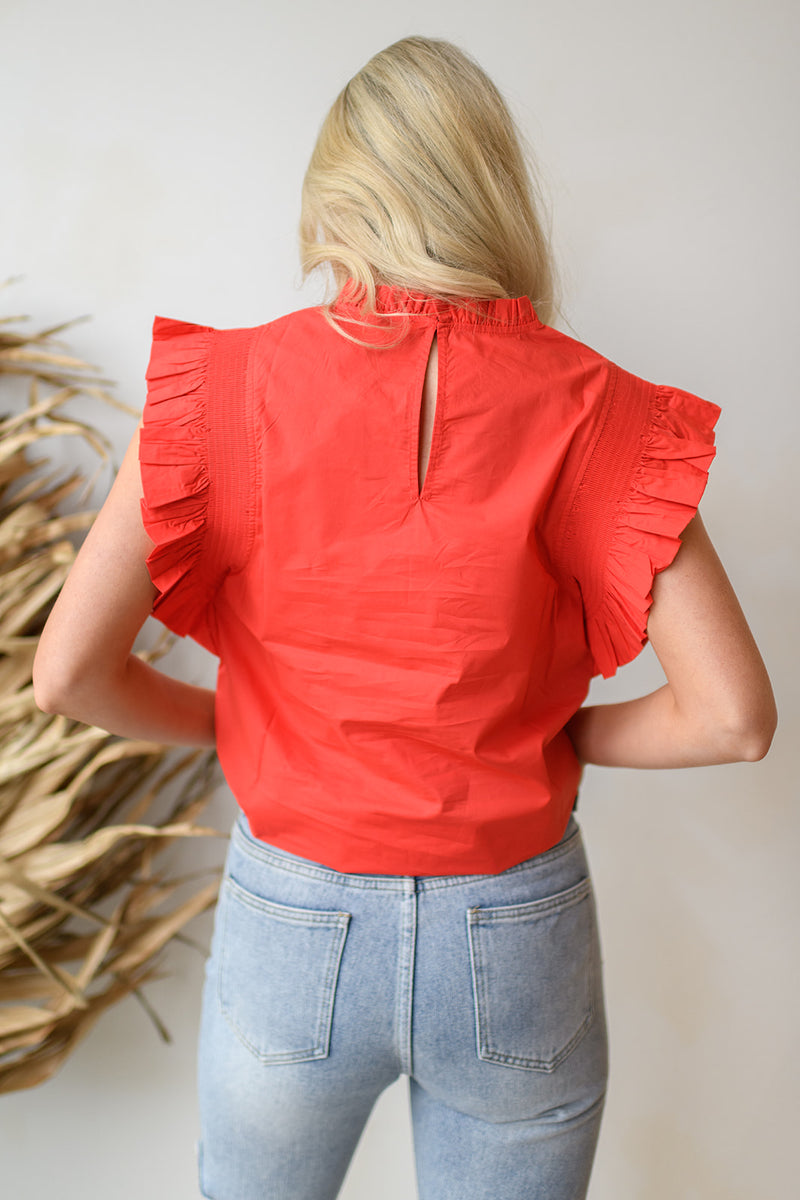 mode, flutter away blouse