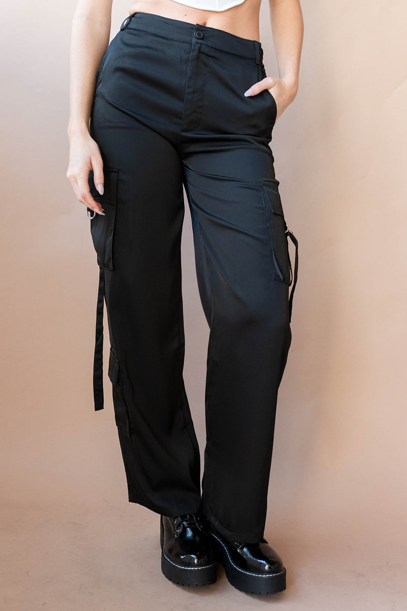 satin cargo pants