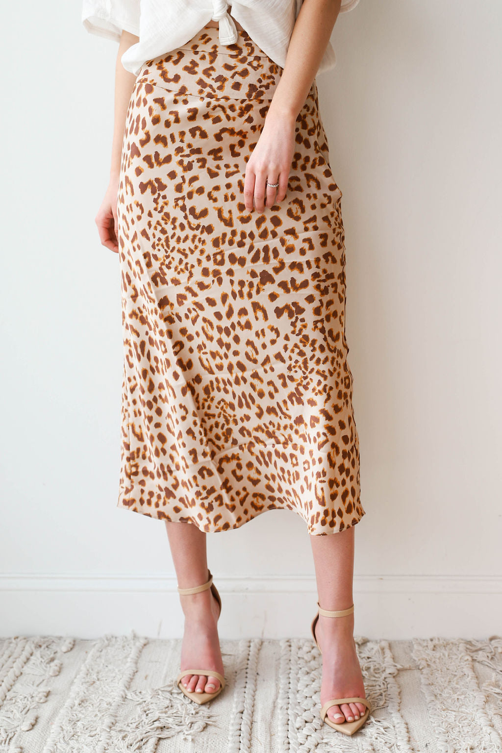 leopard midi skirt