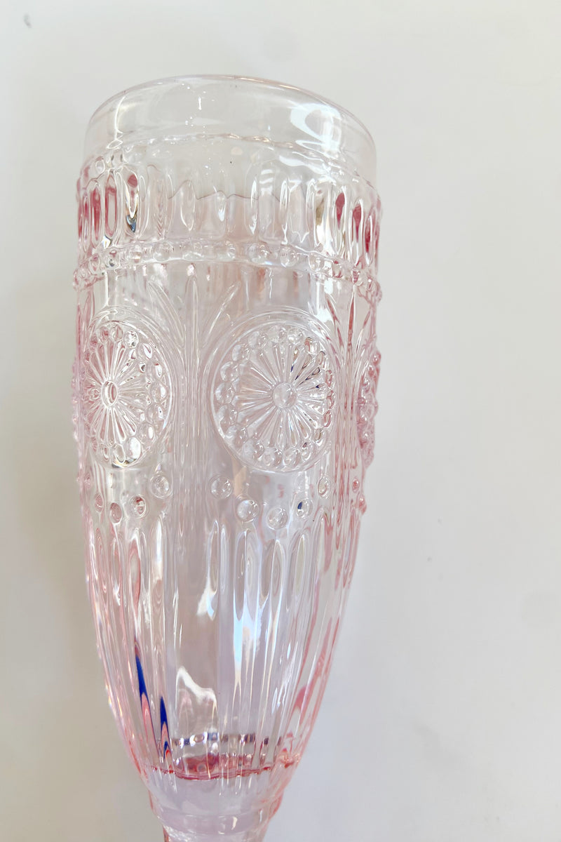 pink vintage champagne flute