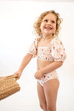 floral smocked bikini