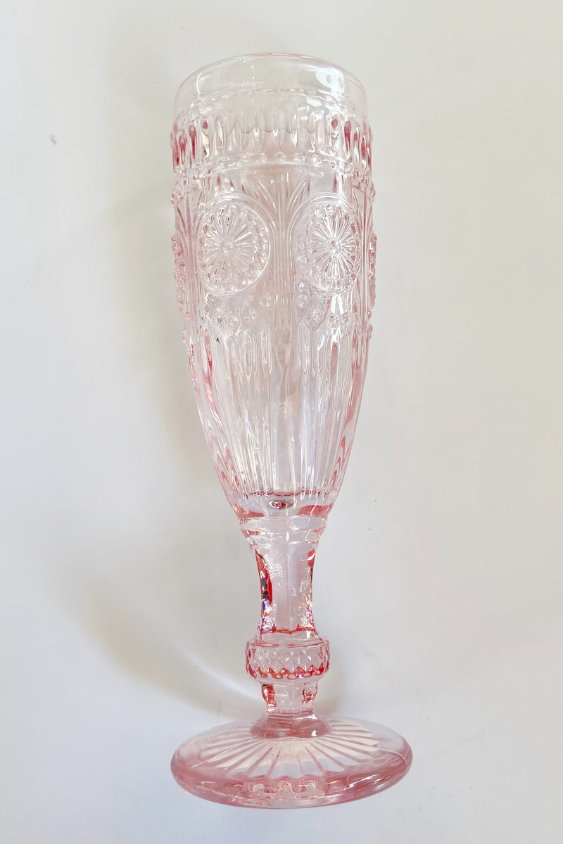 pink vintage champagne flute