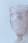 pink vintage wine goblet