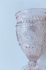 pink vintage wine goblet