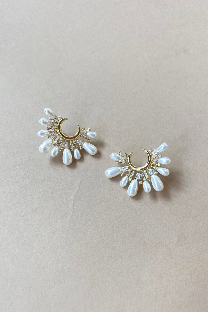 pearl moon earrings