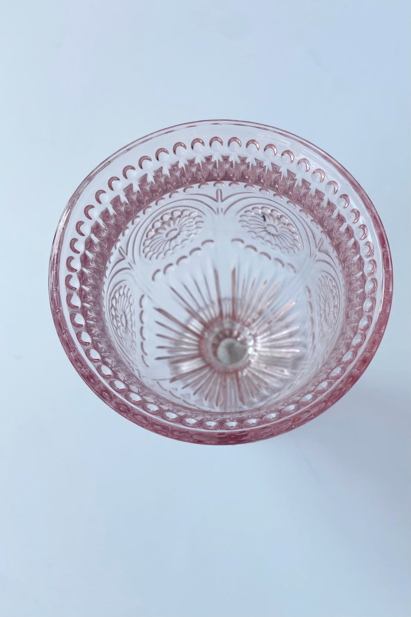 pink vintage wine goblet